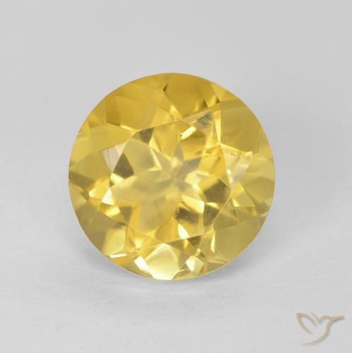 1.79 ct Yellow Citrine, 8 mm Round Cut From Brazil, Photo A