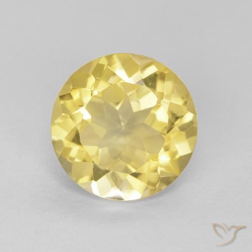 1.67 ct Yellow Citrine, 7.9 mm Round Cut From Brazil, Photo A