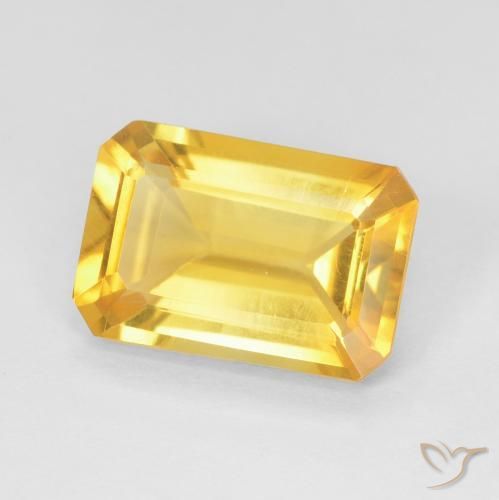 3.45 ct Golden Citrine Stone, Natural Citrine in Octagon Step Cut Shape for Sale
