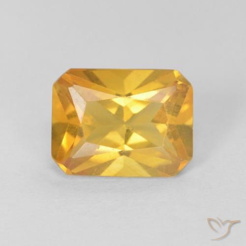 1.28ct Natural Bright Gold Citrine, Emerald Cut, VVS-VS