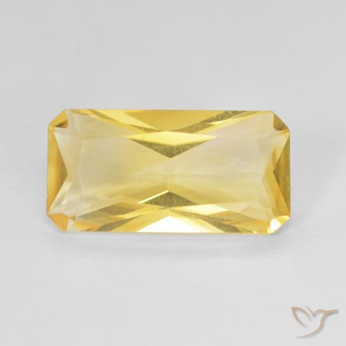 3.17ct Natural Medium Gold Citrine, Emerald Cut, VVS