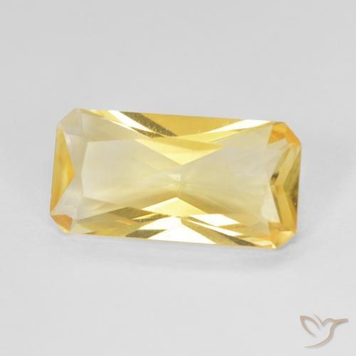 3.17 ct Golden Citrine Stone, Natural Citrine in Octagon / Scissor Cut Shape for Sale