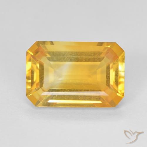 3.70ct Natural Golden Citrine, Emerald Cut, VVS-VS