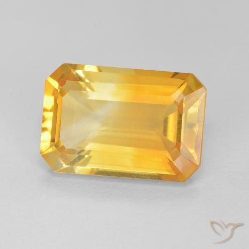 3.70 ct Golden Citrine Stone, Natural Citrine in Octagon Step Cut Shape for Sale