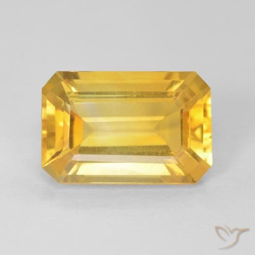 3.80ct Natural Golden Citrine, Emerald Cut, VVS-VS