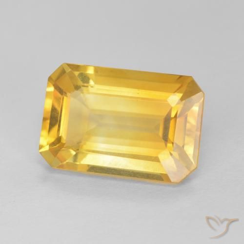 3.80 ct Golden Citrine Stone, Natural Citrine in Octagon Step Cut Shape for Sale