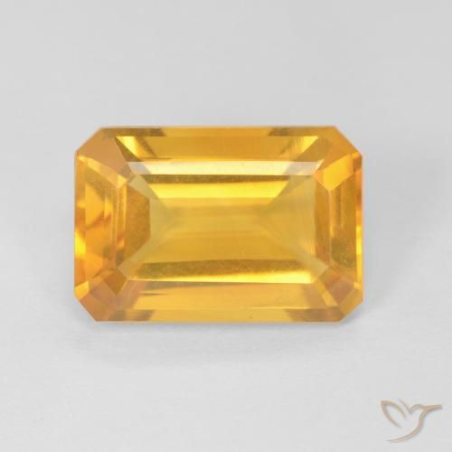 3.60ct Natural Orange-Gold Citrine, Emerald Cut, VVS-VS