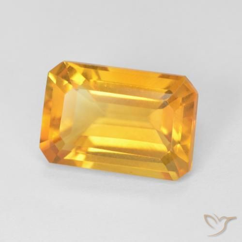 3.60 ct Golden Citrine Stone, Natural Citrine in Octagon Step Cut Shape for Sale