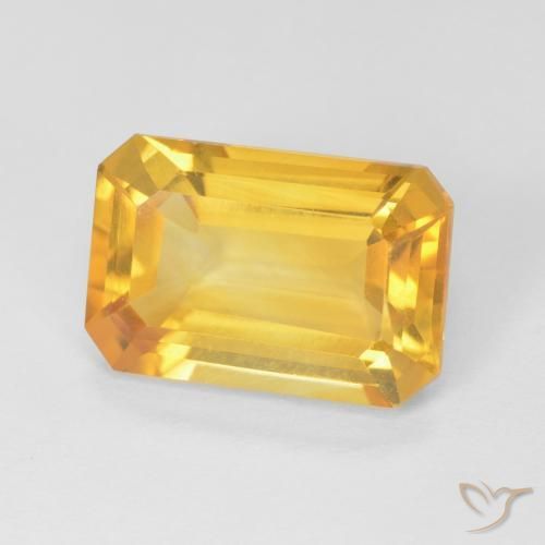 3.91 ct Golden Citrine Stone, Natural Citrine in Octagon Step Cut Shape for Sale