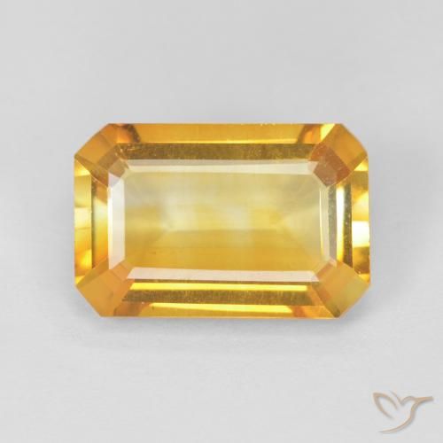 3.37ct Natural Golden Citrine, Emerald Cut, VVS