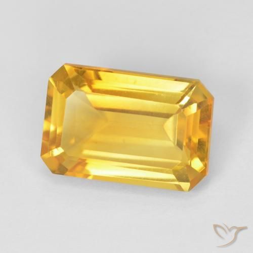3.81 ct Golden Citrine Stone, Natural Citrine in Octagon Step Cut Shape for Sale
