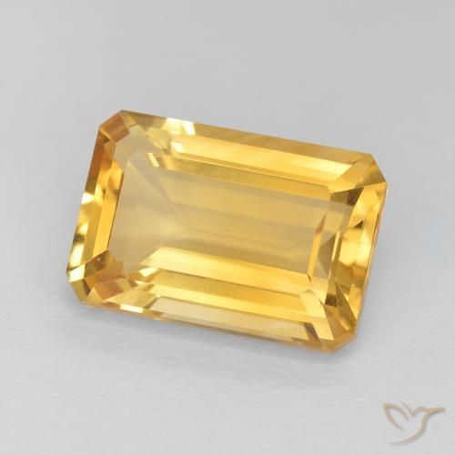 4.10 ct Golden Citrine Stone, Natural Citrine in Octagon Step Cut Shape for Sale