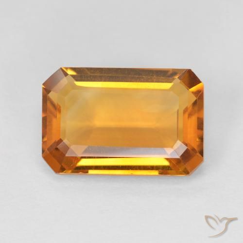 3.50ct Natural Gold Citrine, Emerald Cut, VVS