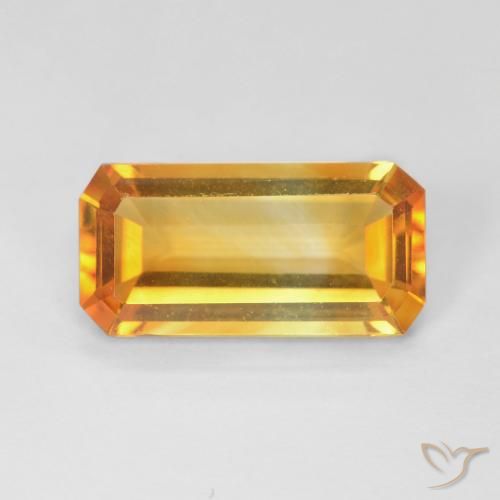 3.41ct Natural Gold Citrine, Emerald Cut, VVS