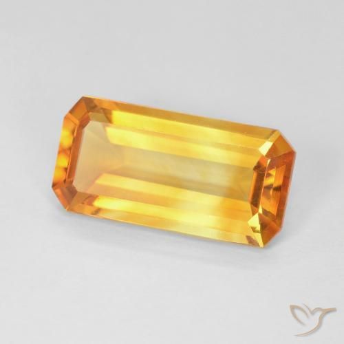 3.41 ct Golden Citrine Stone, Natural Citrine in Octagon Step Cut Shape for Sale