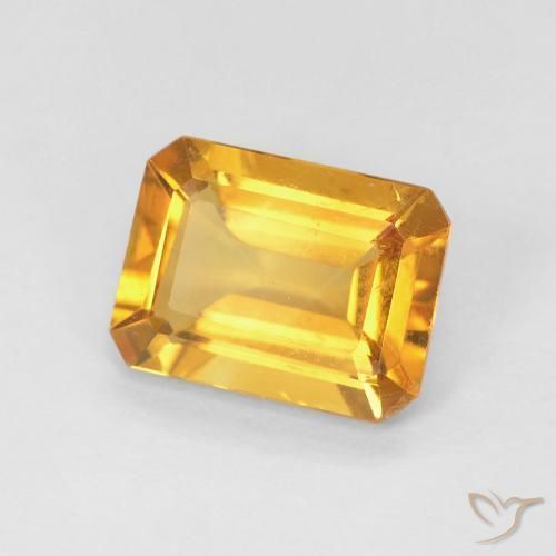 1.25 ct Golden Citrine Stone, Natural Citrine in Octagon Step Cut Shape for Sale