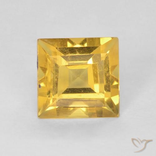 0.90ct Natural Medium Golden Citrine, Square, VS