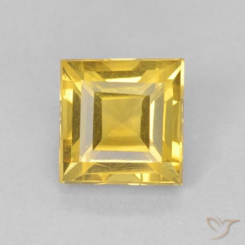 1.07ct Natural Medium Golden Citrine, Square, VS