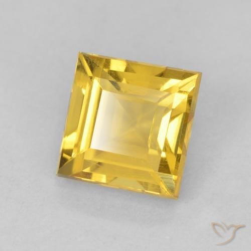 1.07 ct Golden Citrine Stone, Natural Citrine in Square Facet Shape for Sale