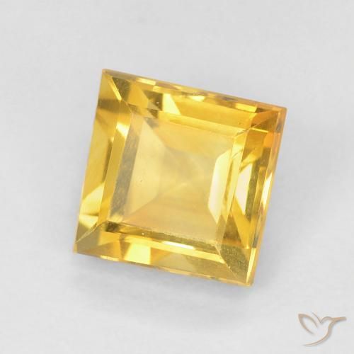 0.94 ct Golden Citrine Stone, Natural Citrine in Square Facet Shape for Sale