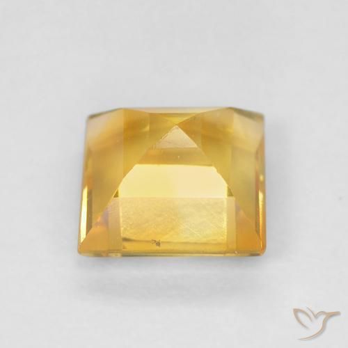 Citrine Gemstone in 5.9 x 5.8 mm Size for Sale, Citrine Stone in Medium Gold Color