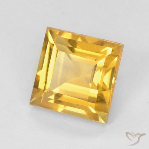 1.06 ct Golden Citrine Stone, Natural Citrine in Square Facet Shape for Sale