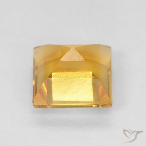 Citrine Gemstone in 6 x 6 mm (calibrated) Size for Sale, Citrine Stone in Bright Gold Color