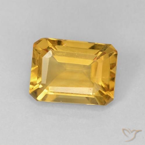 1.31 ct Golden Citrine Stone, Natural Citrine in Octagon Step Cut Shape for Sale