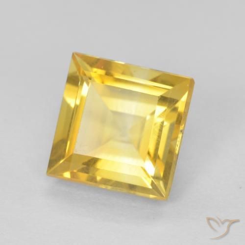 1.02 ct Golden Citrine Stone, Natural Citrine in Square Facet Shape for Sale