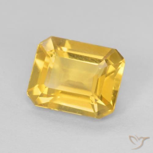 1.25 ct Golden Citrine Stone, Natural Citrine in Octagon Step Cut Shape for Sale