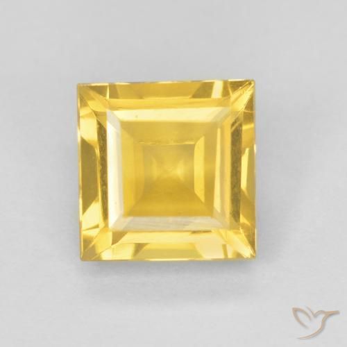 1.01ct Natural Bright Gold Citrine, Square, VVS-VS