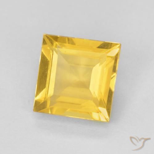 1.01 ct Golden Citrine Stone, Natural Citrine in Square Facet Shape for Sale