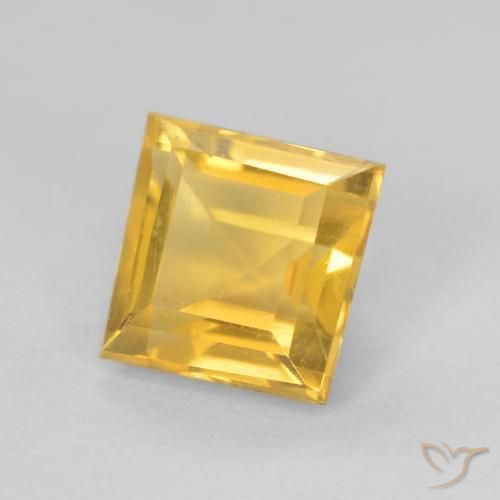 1.02 ct Golden Citrine Stone, Natural Citrine in Square Facet Shape for Sale