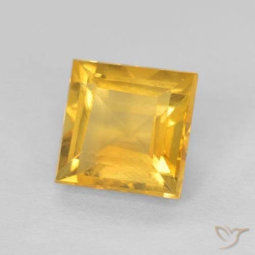 0.98 ct Golden Citrine Stone, Natural Citrine in Square Facet Shape for Sale