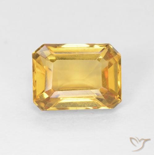 1.54ct Natural Golden Citrine, Emerald Cut, VVS-VS