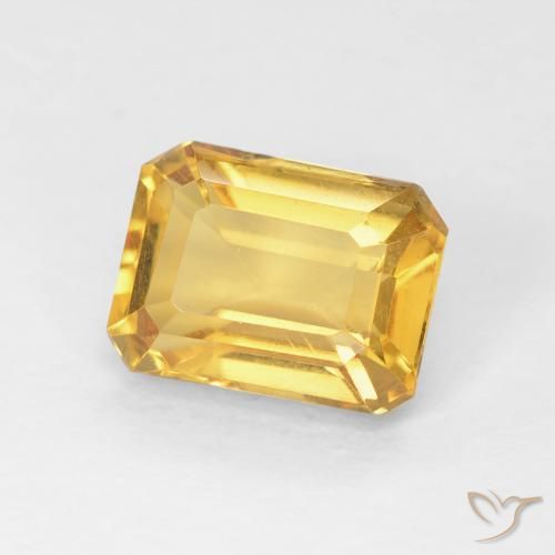 1.54 ct Golden Citrine Stone, Natural Citrine in Octagon Step Cut Shape for Sale