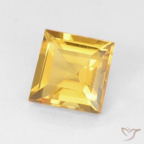 1.00 ct Golden Citrine Stone, Natural Citrine in Square Facet Shape for Sale
