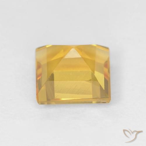 Citrine Gemstone in 6 x 6 mm (calibrated) Size for Sale, Citrine Stone in Bright Gold Color