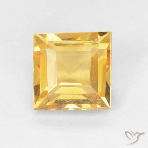 1.16ct Natural Medium Gold Citrine, Square, VVS