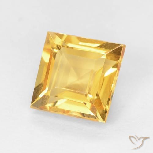 1.16 ct Golden Citrine Stone, Natural Citrine in Square Facet Shape for Sale
