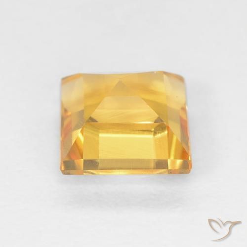 Citrine Gemstone in 6 x 6 mm (calibrated) Size for Sale, Citrine Stone in Medium Gold Color