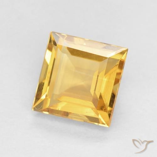 1.07 ct Golden Citrine Stone, Natural Citrine in Square Facet Shape for Sale