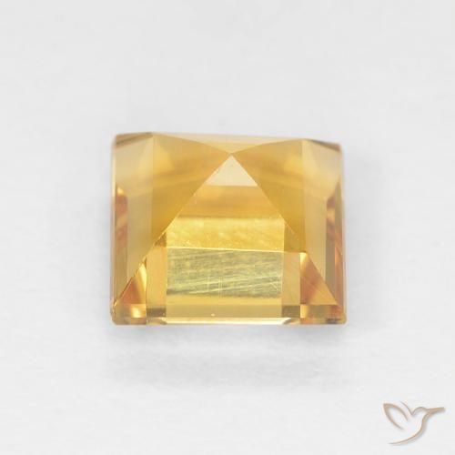 Citrine Gemstone in 6 x 6 mm (calibrated) Size for Sale, Citrine Stone in Medium Gold Color