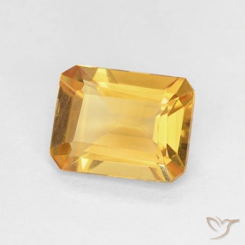 1.23 ct Golden Citrine Stone, Natural Citrine in Octagon Step Cut Shape for Sale