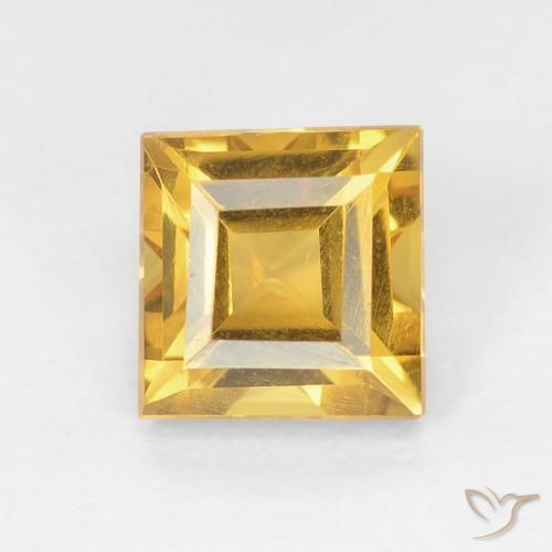 1.14ct Natural Medium Gold Citrine, Square, VVS