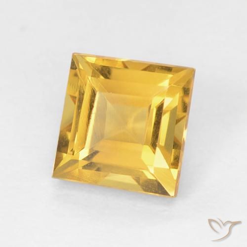 1.14 ct Golden Citrine Stone, Natural Citrine in Square Facet Shape for Sale