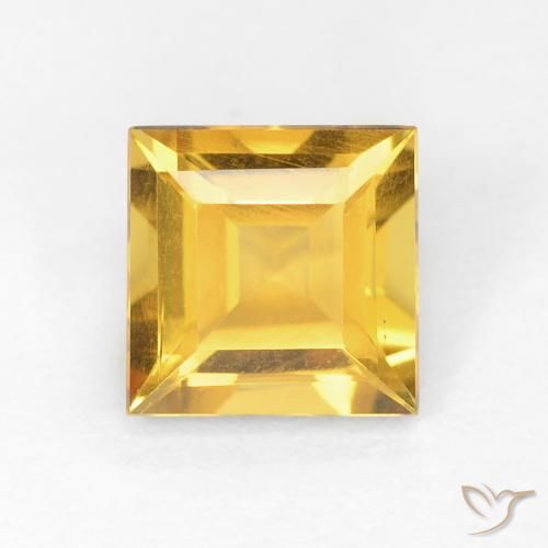 1.05ct Natural Bright Gold Citrine, Square, VVS