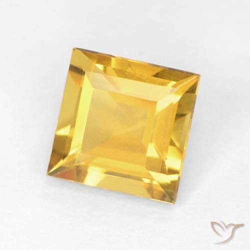 1.05 ct Golden Citrine Stone, Natural Citrine in Square Facet Shape for Sale