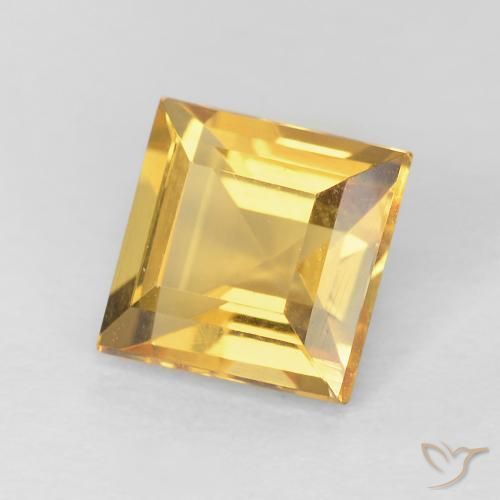 1.13 ct Golden Citrine Stone, Natural Citrine in Square Facet Shape for Sale