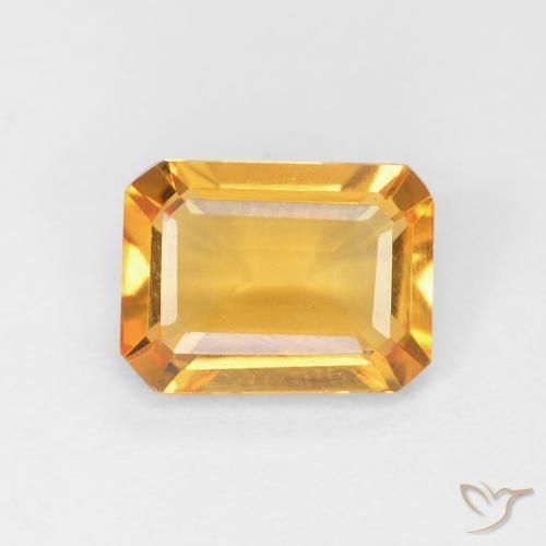 1.27ct Natural Orange-Gold Citrine, Emerald Cut, VVS